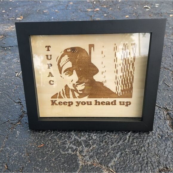 Tupac engraved shadowbox frame